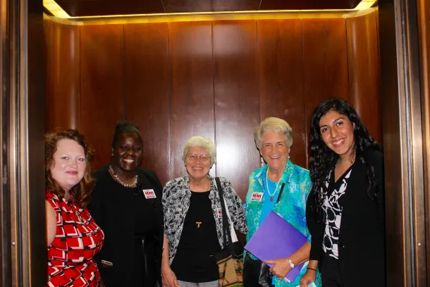 Christine Soberano (far left) with NETWORK advocates and staff lobbying on Capitol Hill. 